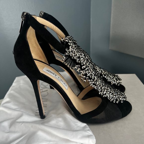 Jimmy Choo Fortune black beaded heels - Picture 3 of 10
